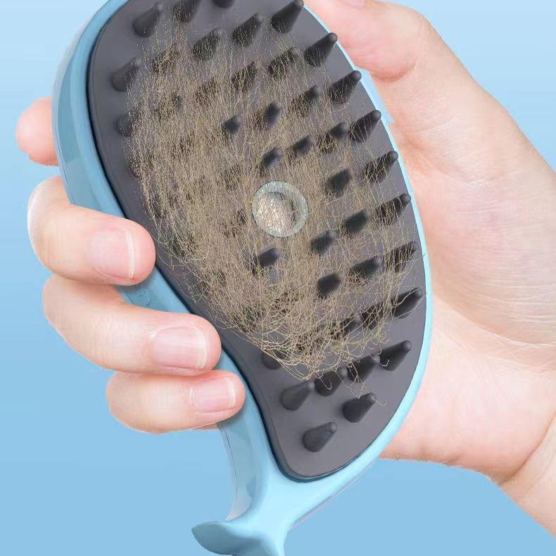 Whale Claw Design Steam Brush for Dogs & Cats – Rechargeable Pet Grooming Tool