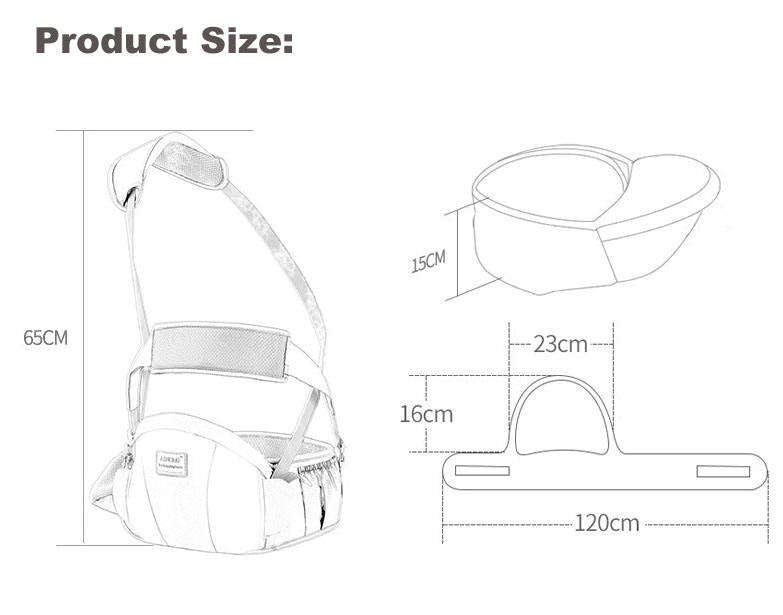 4-in-1 Ergonomic Hip Seat Baby Carrier – Cotton Hip Seat Backpack for Front & Back Carry