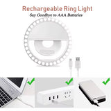 Customizable Clip-On Selfie Ring Lamp – Portable USB Rechargeable LED Mini Ring Light