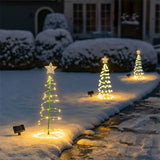 Solar Spiral Christmas Tree Lights – Outdoor LED Garden Pathway Decoration