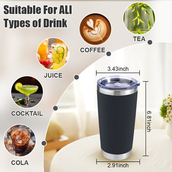 20oz White Double Wall Stainless Steel Vacuum Tumbler with Lid