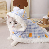 Soft Fleece Cat Cape with Hat – Cozy Convertible Cloak and Pajama Outfit for Cats