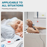 Portable Panic Wireless Alarm Button with Receiver – Nurse Call Pager System for Caregivers & Elderly