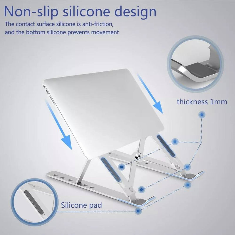 Adjustable Aluminum Laptop Stand – Portable Ergonomic Riser