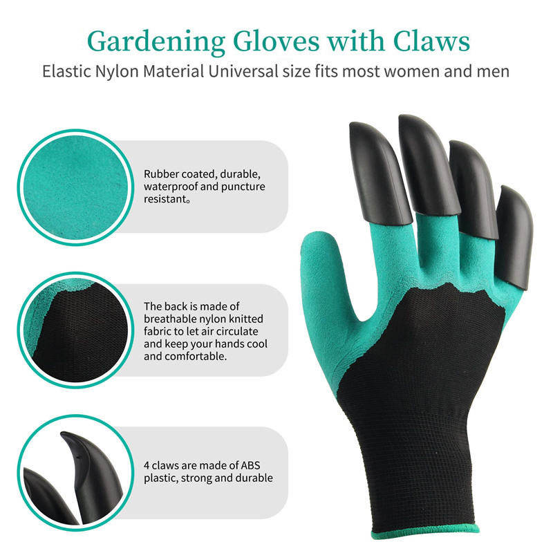 Waterproof Gardening Gloves with Claws – Durable Latex Grip for Digging & Planting