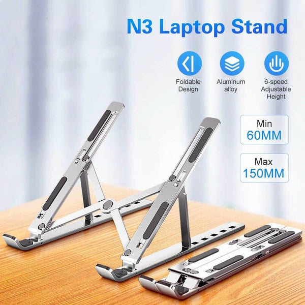 Adjustable Aluminum Laptop Stand – Portable Ergonomic Riser