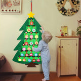 Kids Toy Gift Felt Countdown Christmas Tree Advent Calendar – Wall Hanging Holiday Decoration for Children