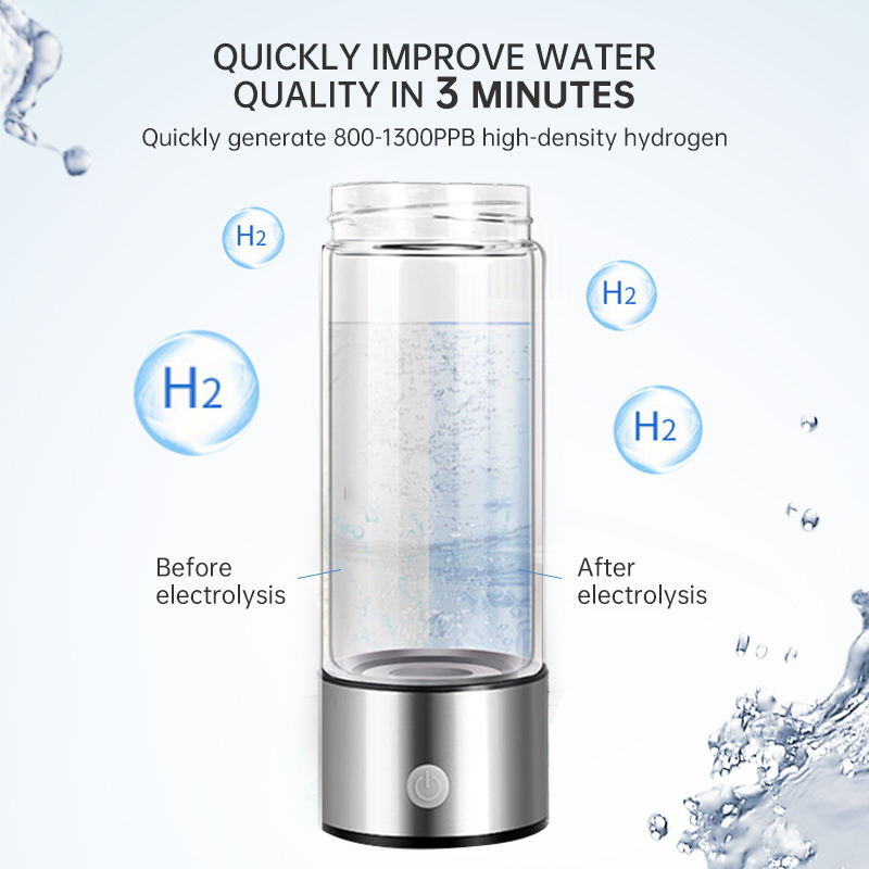 Electric Hydrogen Water Generator Bottle – Portable Ionized Water Maker