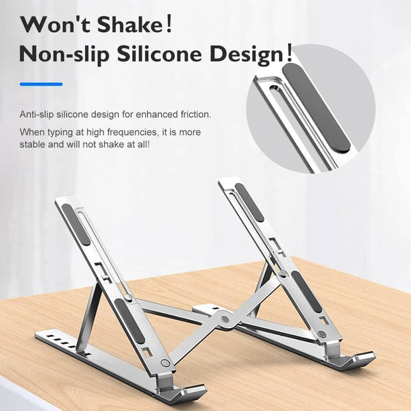 Adjustable Aluminum Laptop Stand – Portable Ergonomic Riser