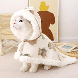 Soft Fleece Cat Cape with Hat – Cozy Convertible Cloak and Pajama Outfit for Cats
