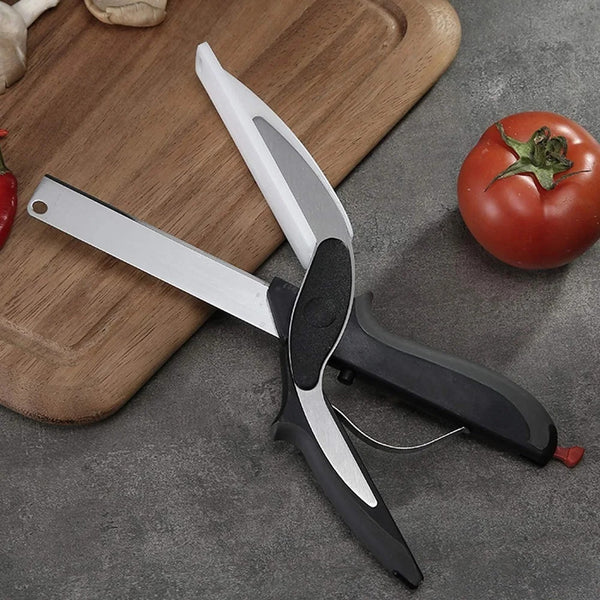 Clever Kitchen Chopper With Chopping Board, Clever Multi-function Stainless  Steel Scissors, Vegetable And Fruit Cutter For Cutting Bbq Utensils Quickl