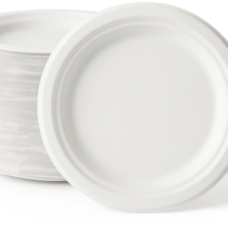 Compostable Sugarcane Bagasse Dessert Plates