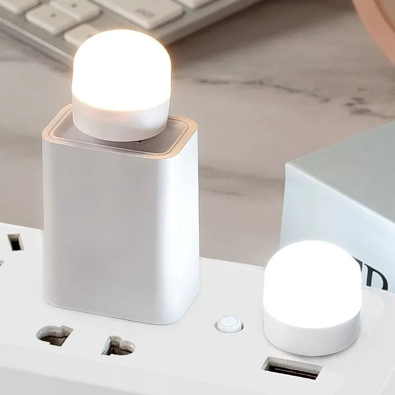 20/1Pcs USB LED Plug Lamp Warm White Eye Protection Mini USB Book ...