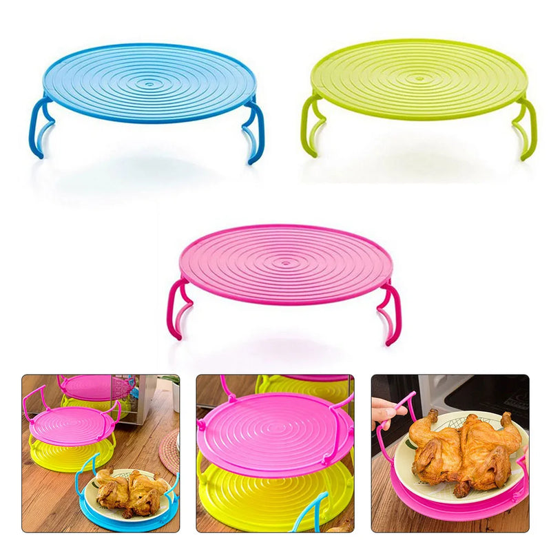 DoubleWave Microwave Plate Stacker - 2 Tier Teal Plate Holder For Heating Multiple Dishes