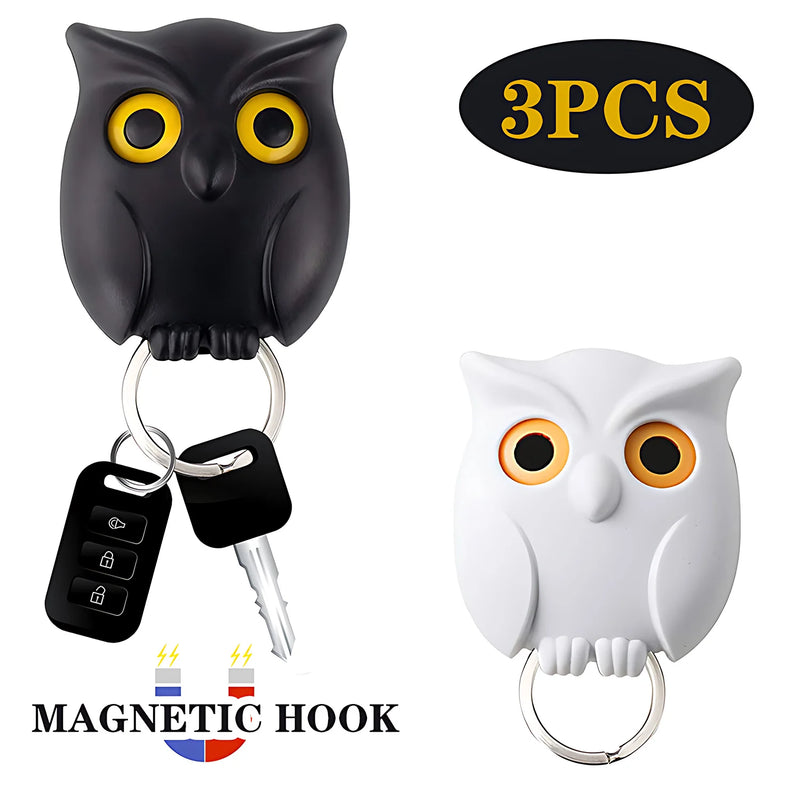 Hooks Owl Magnetic Key Hook Auto Blinking Cute Hooks No Punch Storage ...