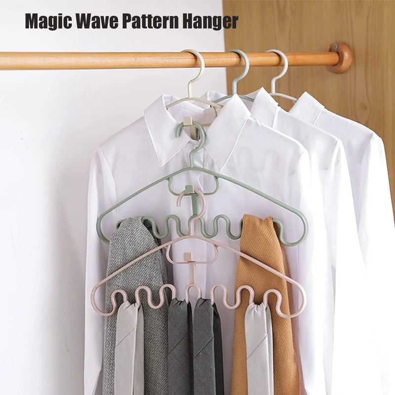 Wave Pattern Stackable Hangers for Clothes Multifunctional Magic ...