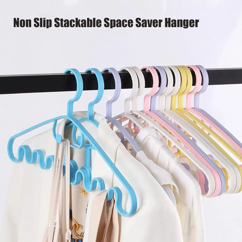 Wave Pattern Stackable Hangers for Clothes Multifunctional Magic ...