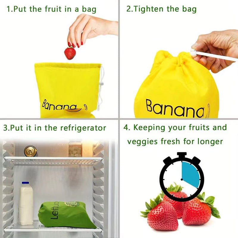 1pc Banana Storage Bag – Reusable Fruit & Vegetable Preservation Pouch, Kitchen Food Freshness Storage Supplies