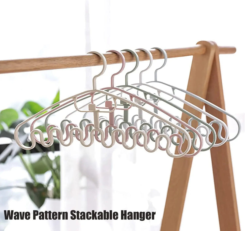 Wave Pattern Stackable Hangers for Clothes Multifunctional Magic ...