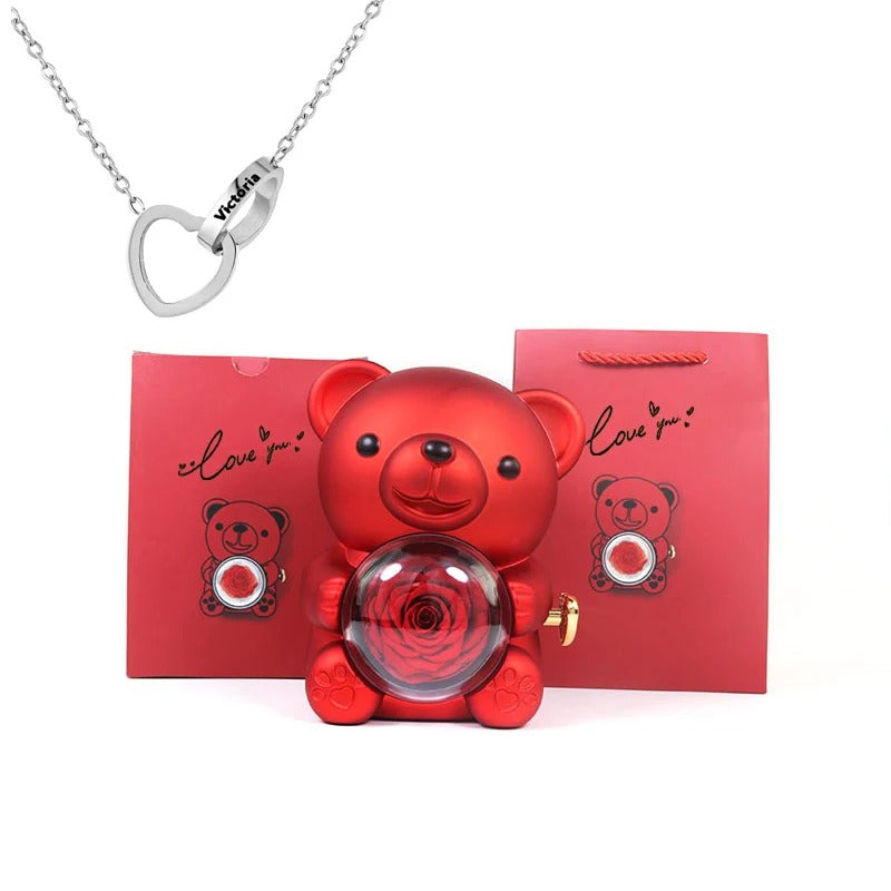 Teddy Bear - Eternal Rose Gifts Box