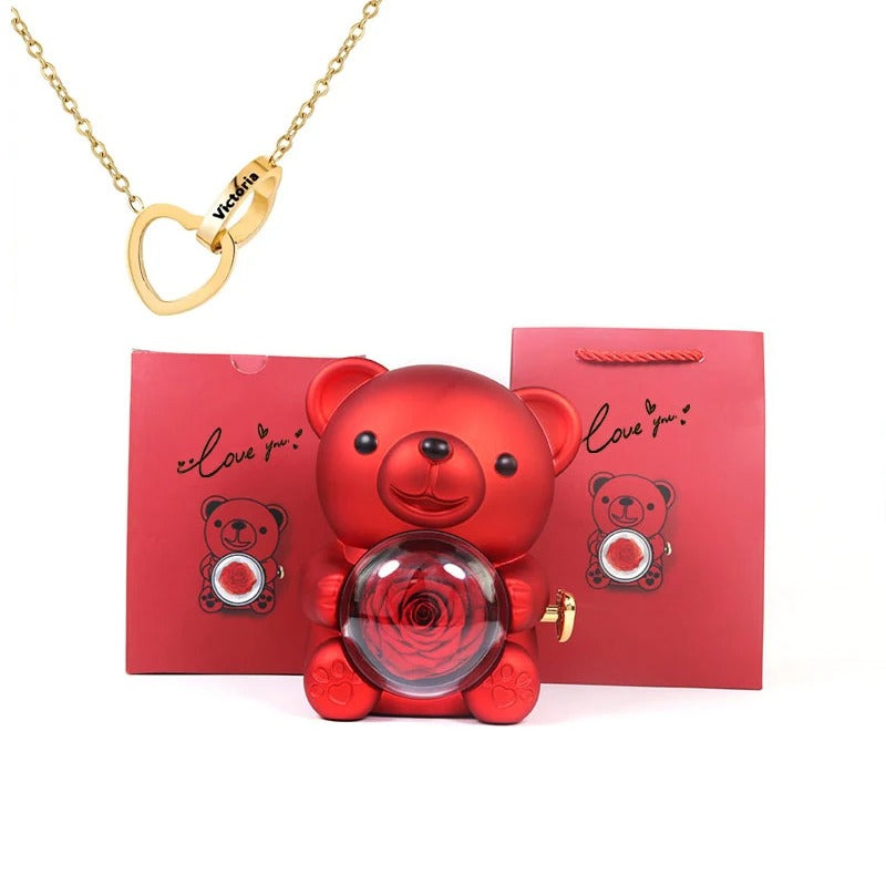 Teddy Bear - Eternal Rose Gifts Box