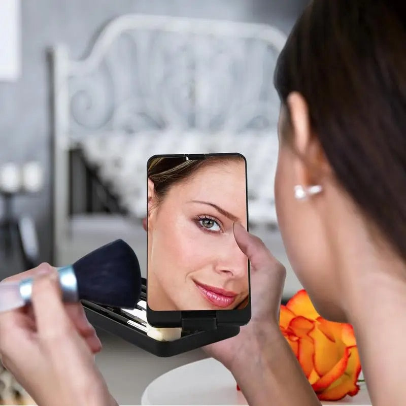 Travel Makeup Mirror w/ brush