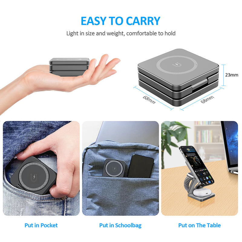 3-in-1 Foldable Magnetic Charging Station