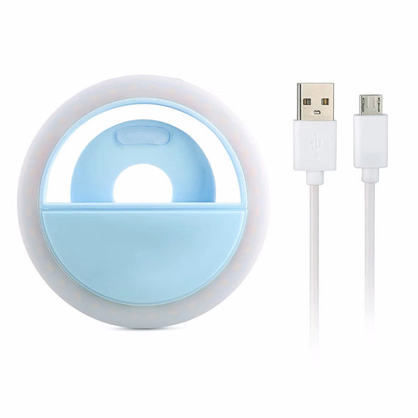 Customizable Clip-On Selfie Ring Lamp – Portable USB Rechargeable LED Mini Ring Light