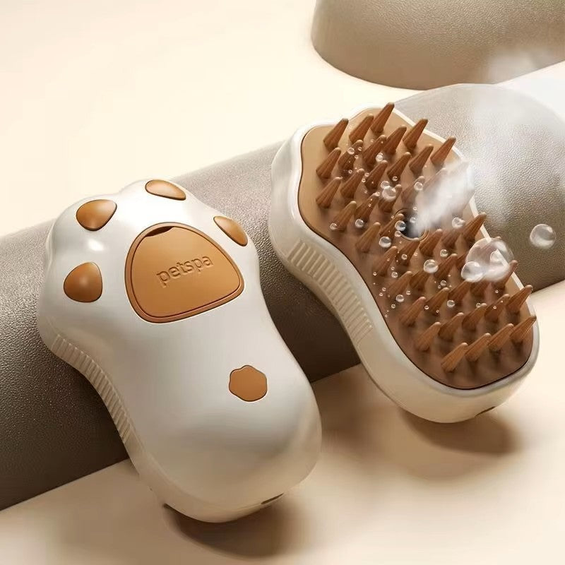 Whale Claw Design Steam Brush for Dogs & Cats – Rechargeable Pet Grooming Tool