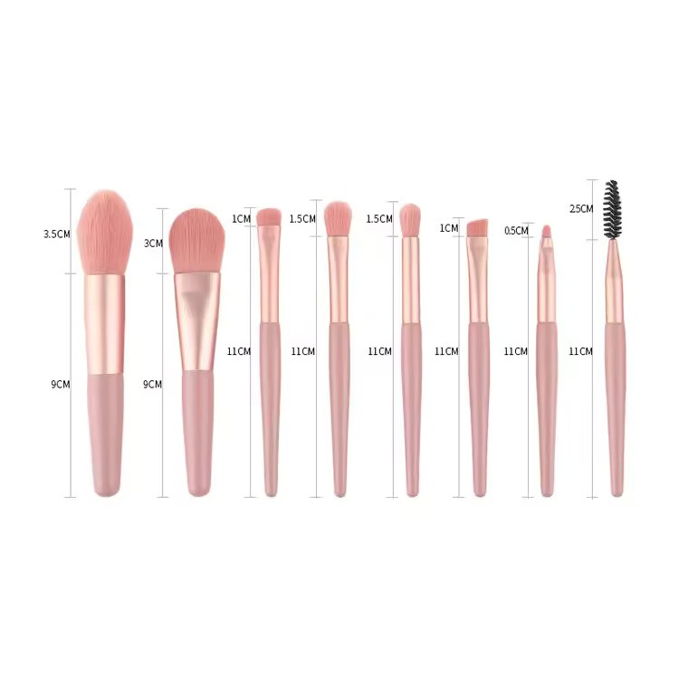 8PCS Makeup Brushes Set – Super Soft Synthetic Brushes with Plastic Handles for Eyeshadow, Blush & Face