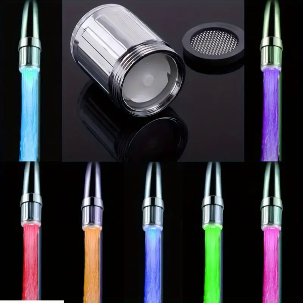 7-Color LED Water Faucet Light – Automatic Color-Changing Tap Attachment for Fun and Decorative Bathroom or Kitchen Use