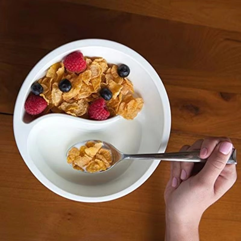 Spiral Slide Partitioned Cereal Bowl