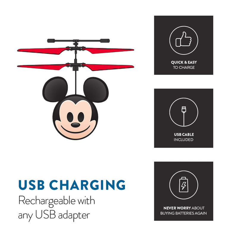 Disney Emoji Mickey Mouse IR UFO Ball Helicopter