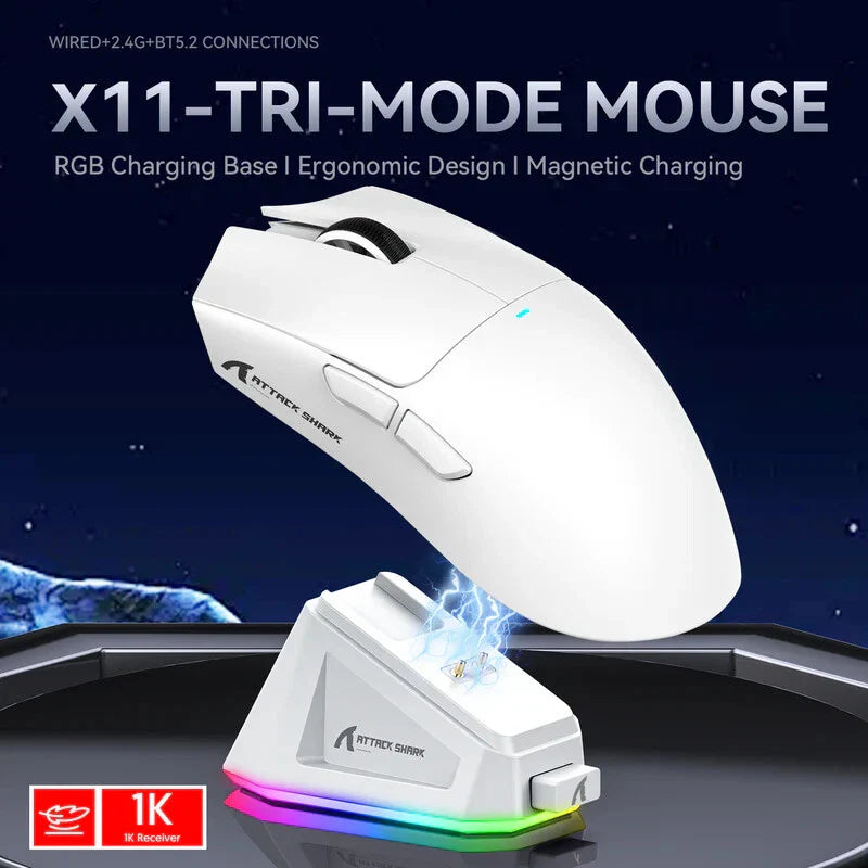 Attach Shark X11 Gaming Mouse with RGB Charging Dock