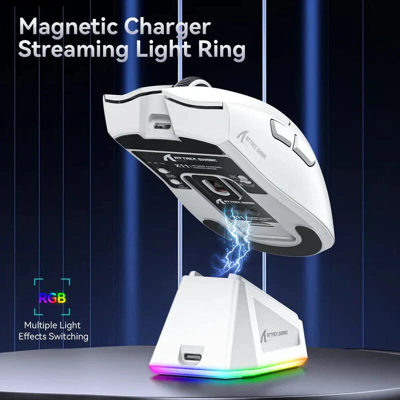 Attach Shark X11 Gaming Mouse with RGB Charging Dock