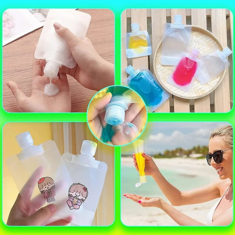 Portable Liquid Cosmetics Reffilable Squeeze Pouch