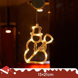 Christmas LED Light Snowflake & Santa Hanging Sucker Lamp – Window/Wall Holiday Decoration