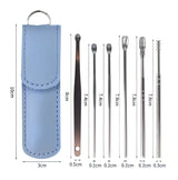Stainless Steel Earwax Removal Tool Set – 6-Piece Cleaning Kit with Case
