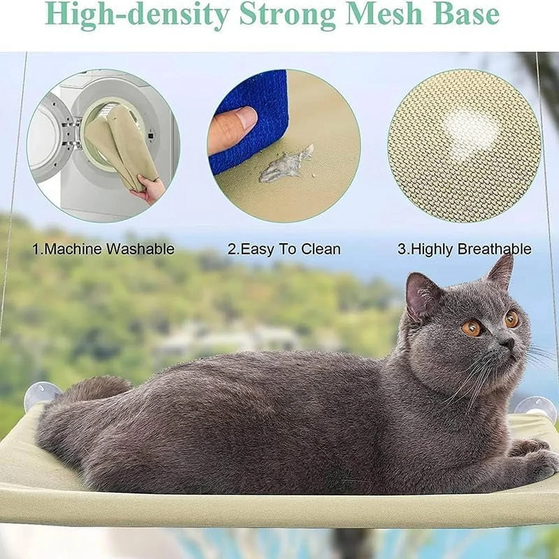 Cat Window Hammock Bed – Suction Cup Hanging Seat for Sunny Window Lounging