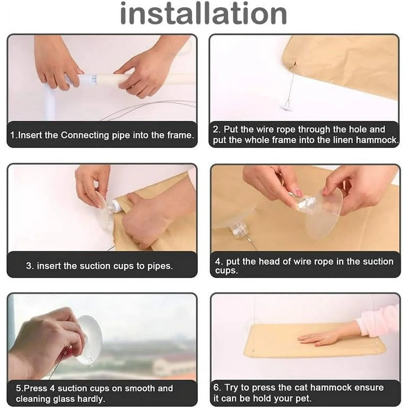 Cat Window Hammock Bed – Suction Cup Hanging Seat for Sunny Window Lounging