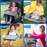 Kids Travel Tray for Car – Toddler Lap Desk & Organizer for Road Trips, Airplane & Car Seat