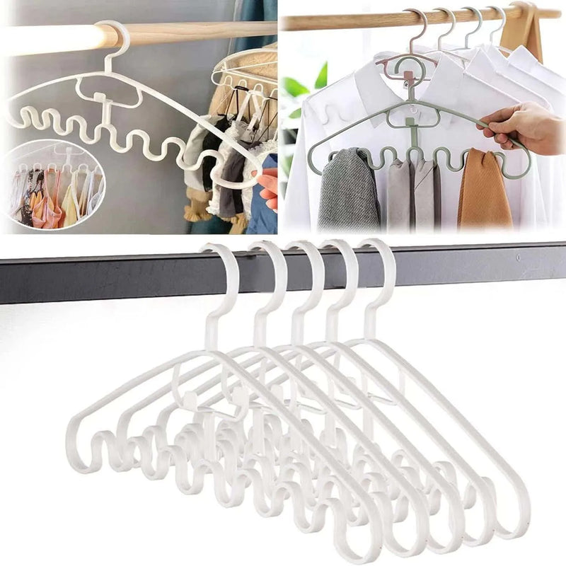 Wave Pattern Stackable Hangers for Clothes Multifunctional Magic ...