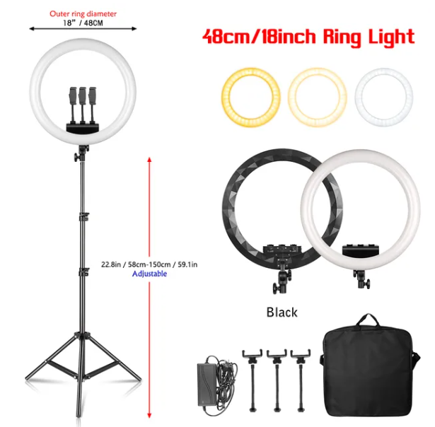 Ring Light LED with Tripod Studio Photo Lamp For Photography, Makeup, and YouTube Live